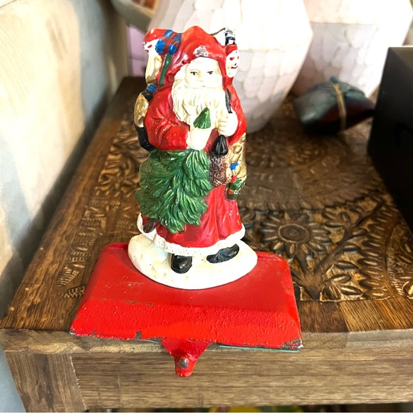 Vintage Midwest-Cannon Falls Santa with Tree Christmas Cast Iron Stocking Hanger - Picture 6 of 6